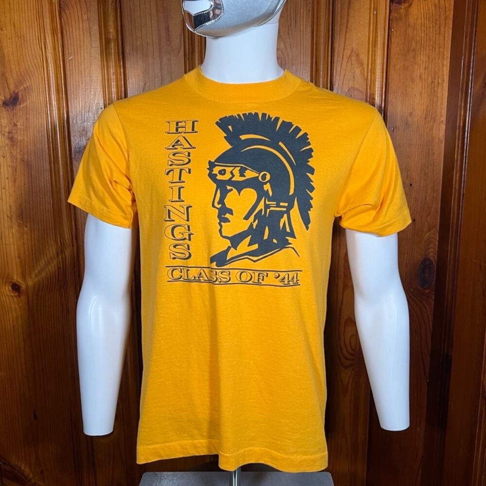 Fruit of the loom M Collegiate T-Shirt Yellow Regular y2k